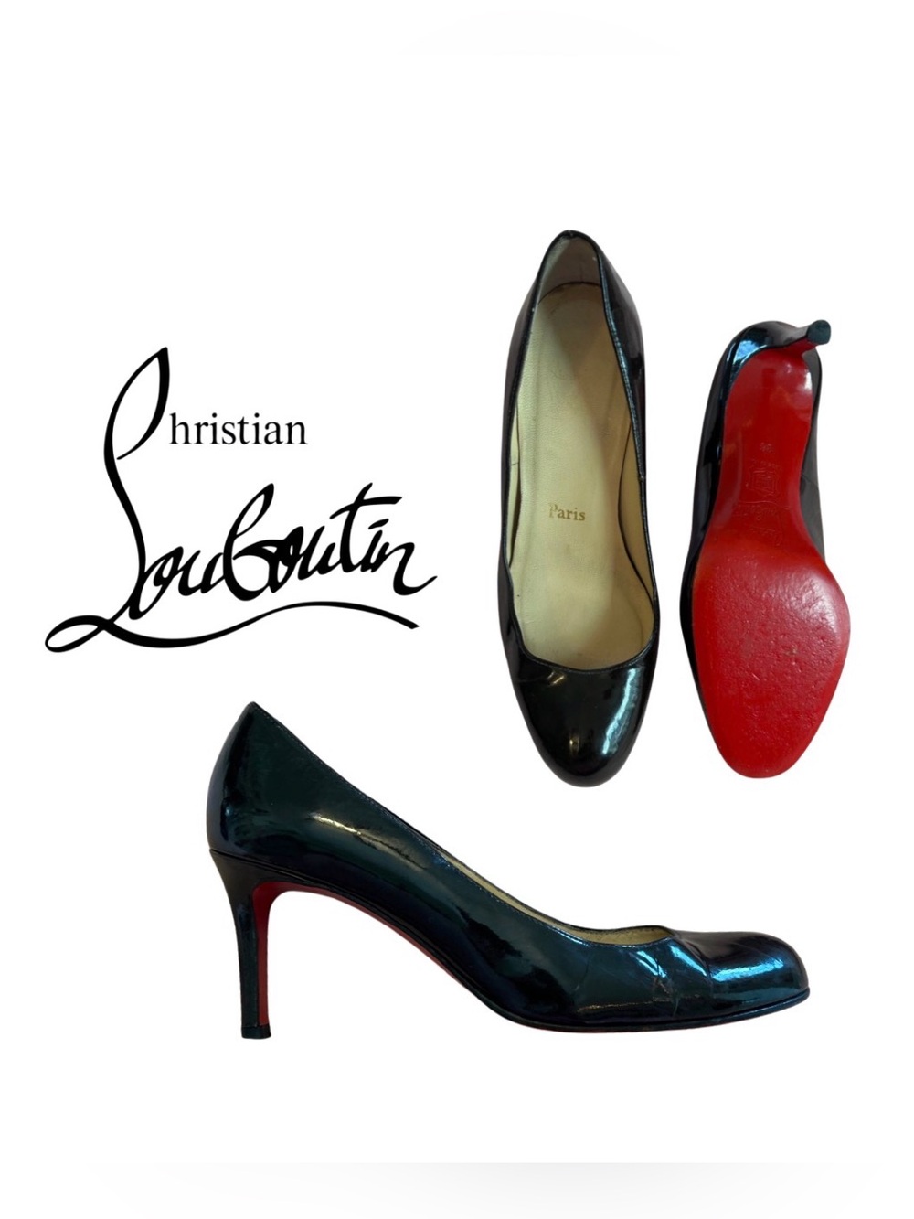 Authentic Vintage (pre 2007) Christian Louboutin black leather pumps